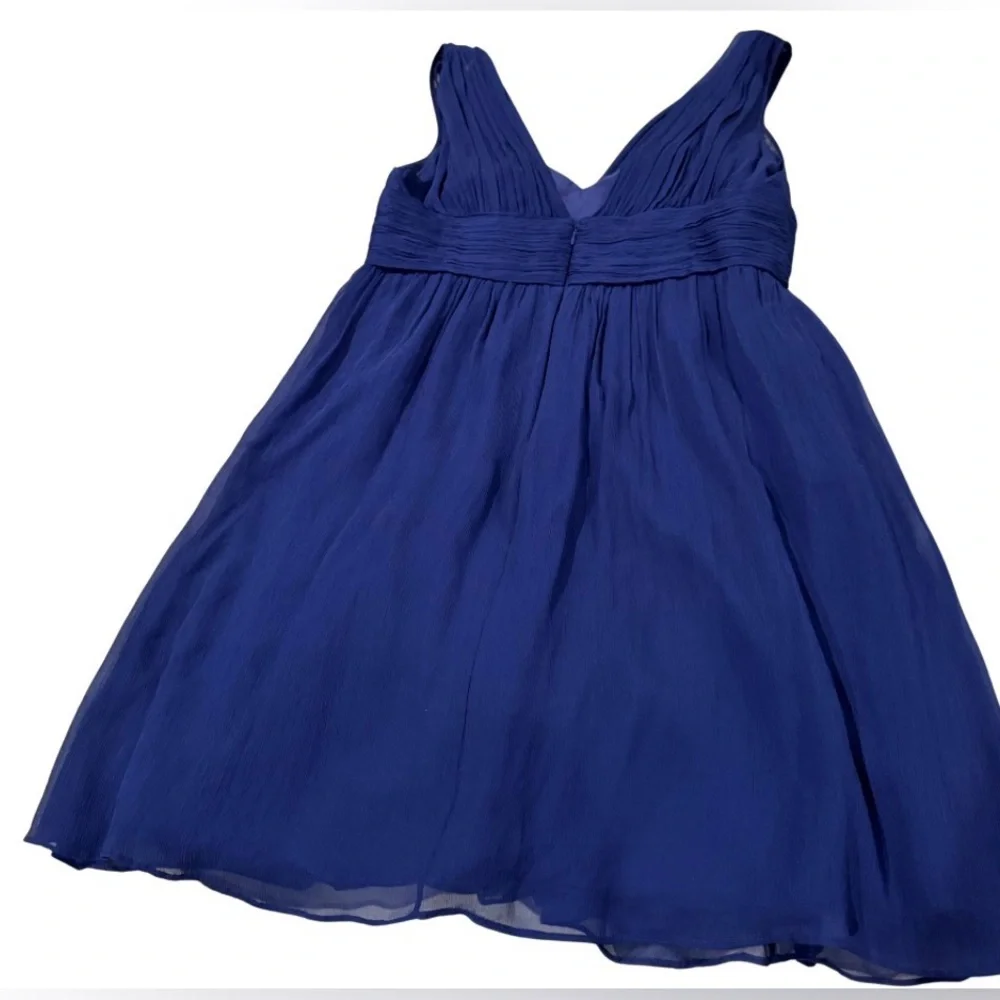 J. Crew Ava Dress in Silk Chiffon Dark Cove Blue Size 12 P